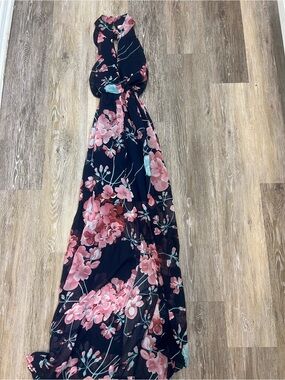 Sienna Sky Navy with Pink & Red Floral Blouse